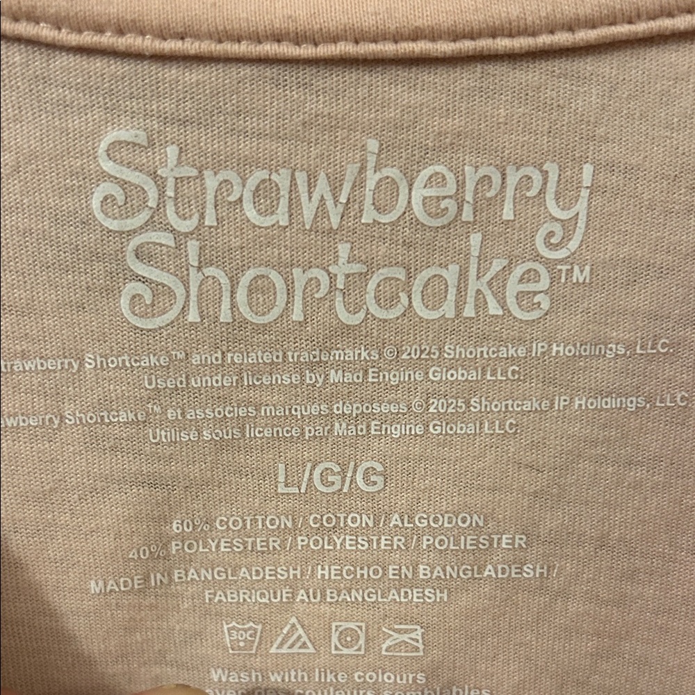 Strawberry Shortcake Pink "Sweet" Graphic Short Sleeve Tee - Picture 3 of 3